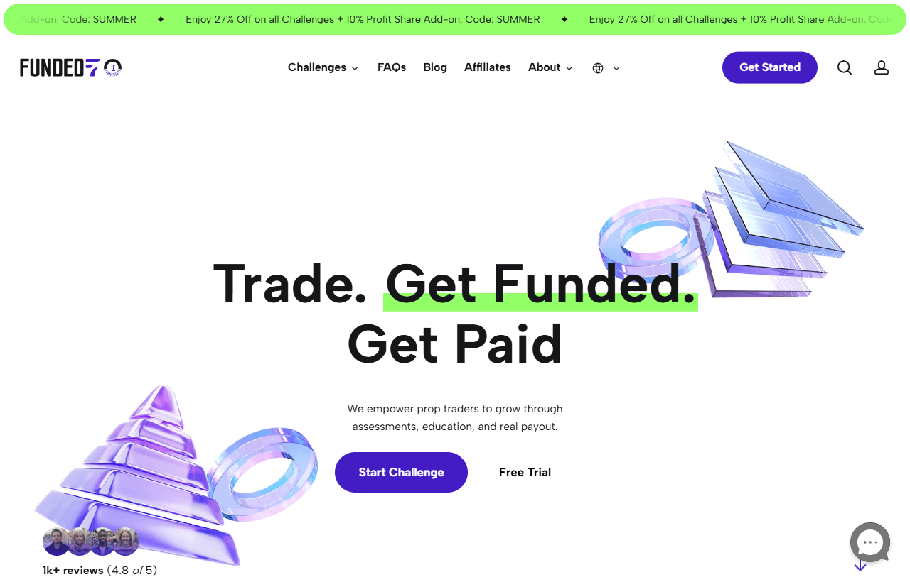 Funded7公式サイトのトップページ