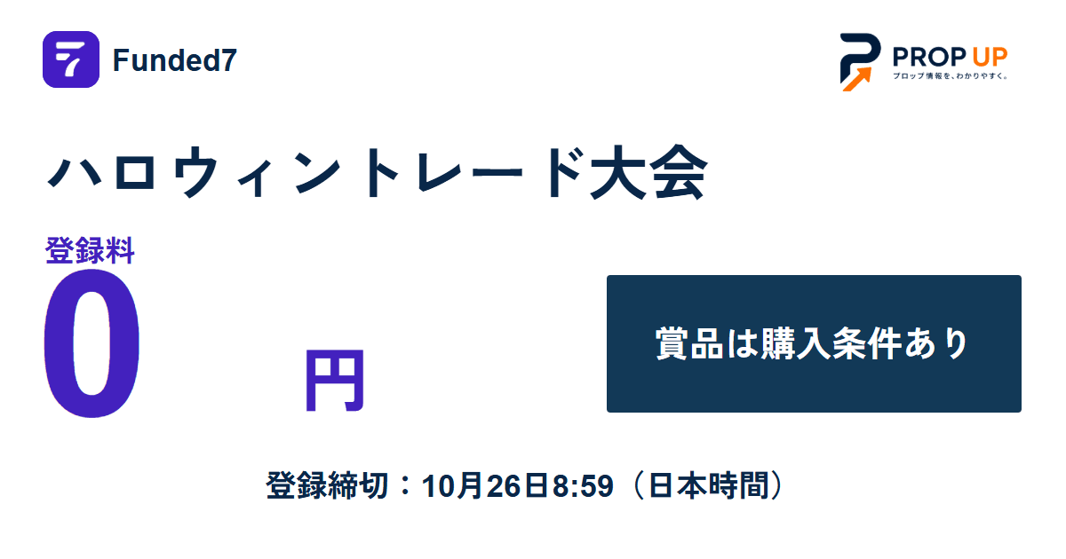 Funded7 ハロウィン大会2026｜賞品獲得には対象購入が必要